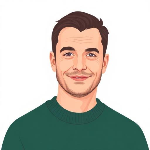 Illustrerat porträtt av Martin, Grundare och ansvarig redaktör, TVfotboll.se